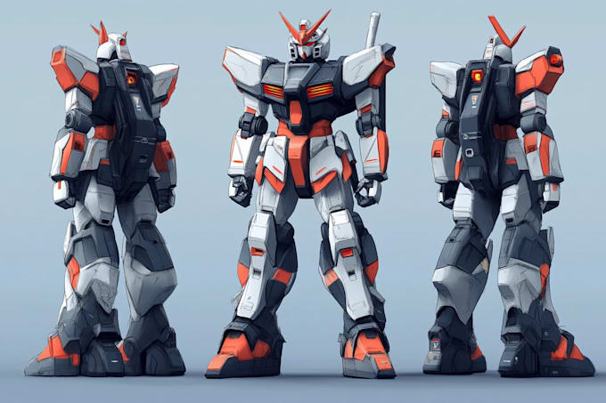create retro mecha or scifi gundam art