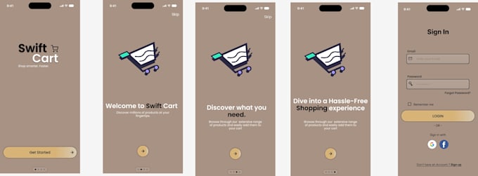 design modern mobile app UI UX in figma with clean user friendly design