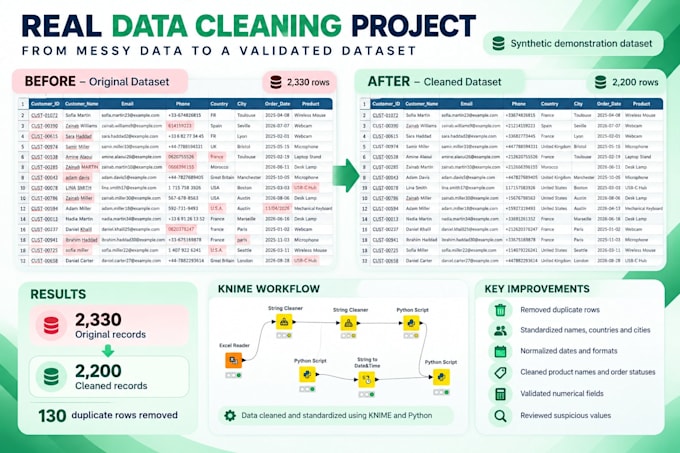 clean, validate and format your excel and CSV data
