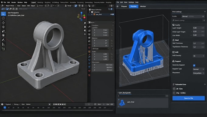 modify, edit, fix stl file repair obj file mesh cleanup 3d model for 3dprinting