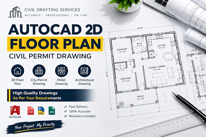 be architect for construction 2d floor plan drawings, autocad