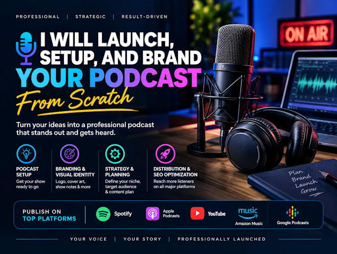 launch setup and brand your podcast from scratch