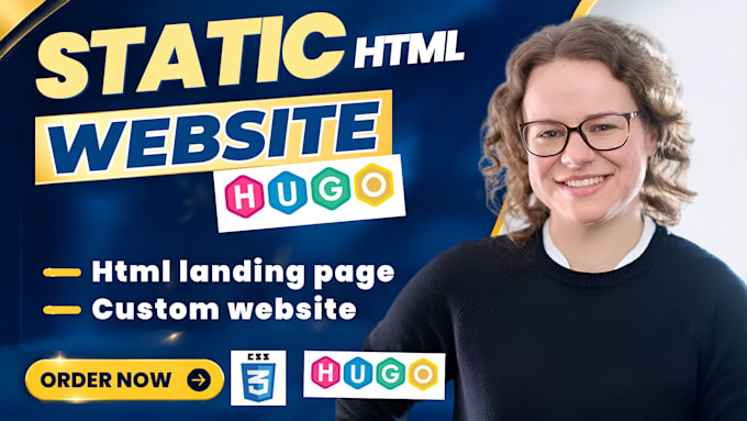 build super fast static website html css landing page fix static hugo website