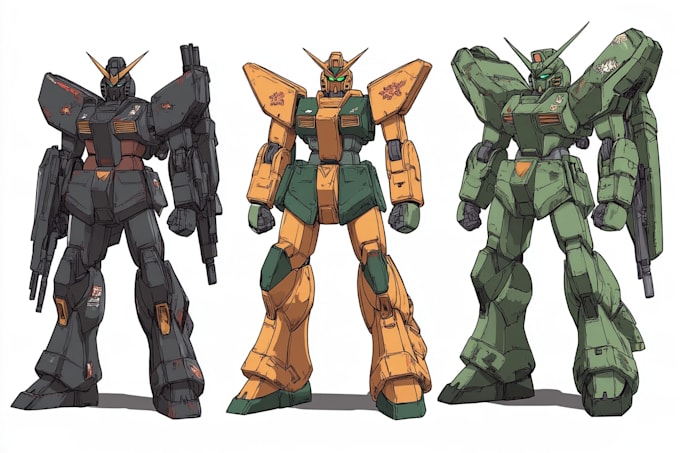 do mecha robot gundam illustration