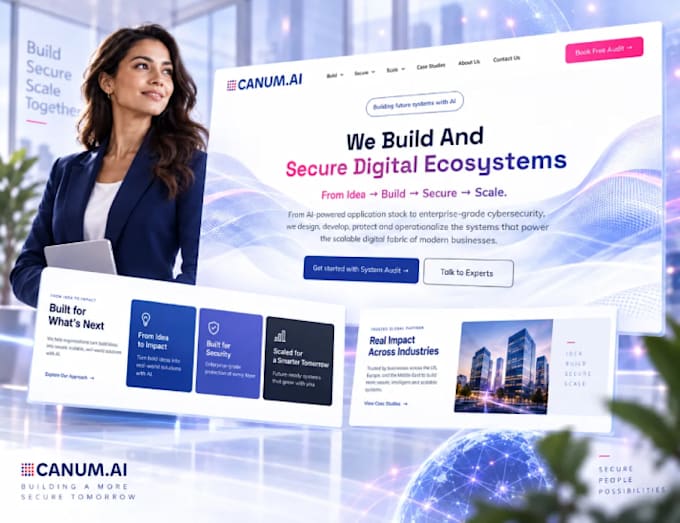 design and develop a modern responsive website with a free home page preview