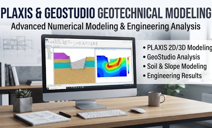perform plaxis and geostudio geotechnical modeling, analysis and simulation