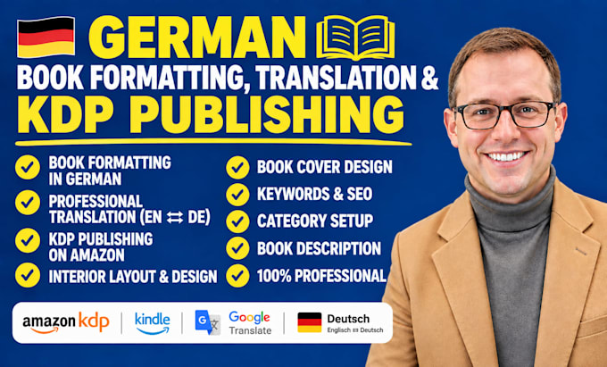 do german book formatting, translation and KDP publishing