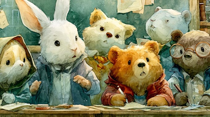 illustrate children stories with creative characters