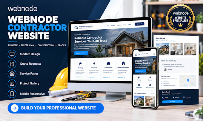 build webnode contractor website plumber electrician construction services