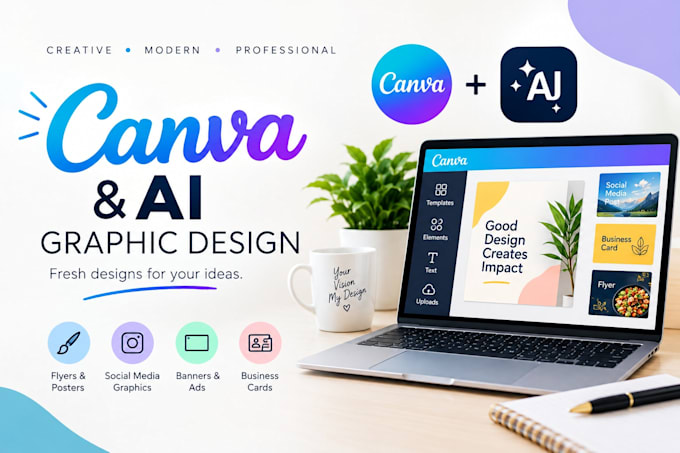 design flyers, banners and social media graphics