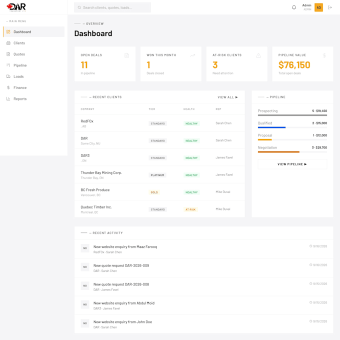 build a custom CRM and business management web app