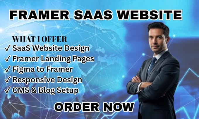 design modern framer saas website landing page