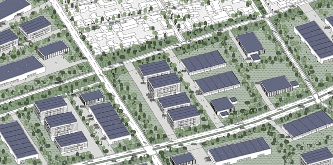analysis 2d site plan, factory, lot subdivision, draw apartment building layout