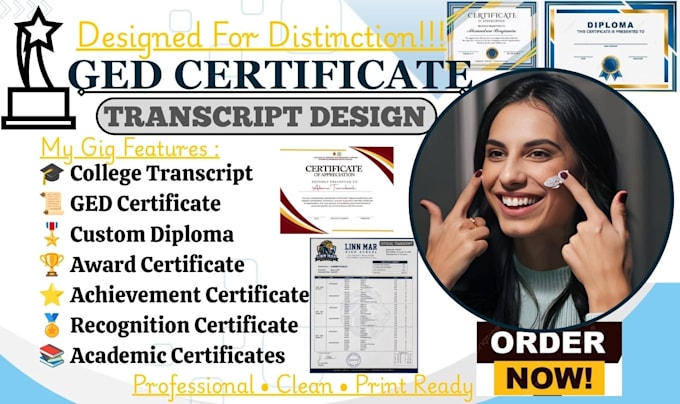 design college transcript, ged certificate, custom diploma, award certificate