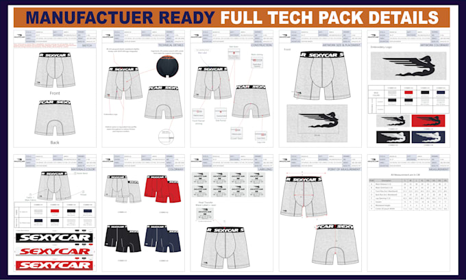 do professional fashion tech pack design and apparel tech pack cad