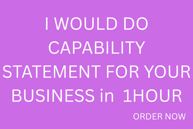 create a capability statement for your business