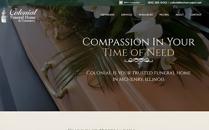 design redesign squarespace wix funeral webiste memorial website casket website