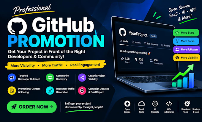do organic promotion github growth for real followers and github repo