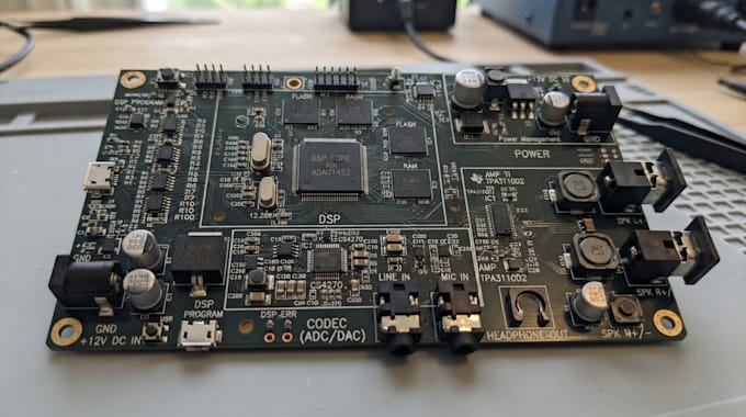 design dsp audio pcb with codec dac adc and amplifier integration