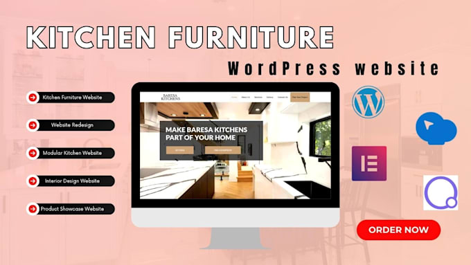 design a modern kitchen furniture wordpress website