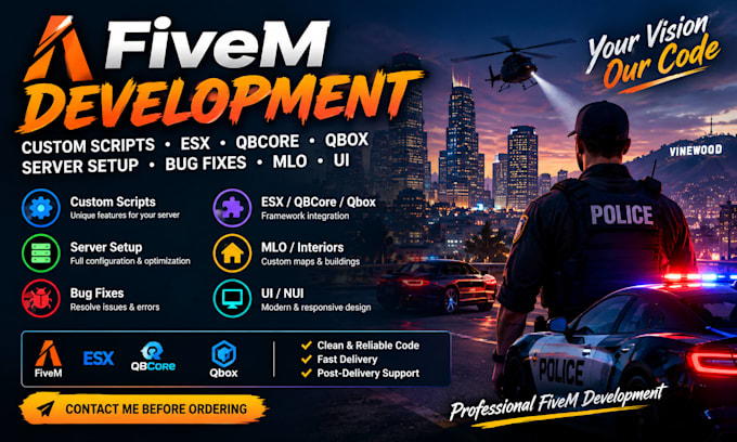 develop, fix and optimize your fivem server