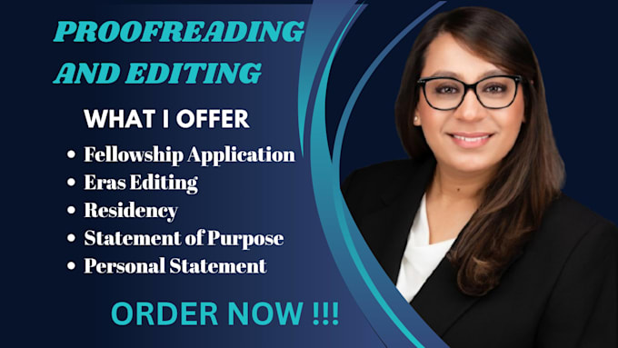 edit and improve eras residency personal statement, fellowship application