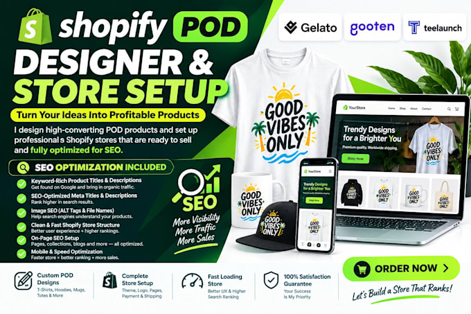 set up shopify print on demand store with printify printiful shopify website