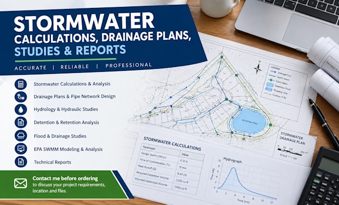 provide stormwater calculations, drainage plans, studies and reports