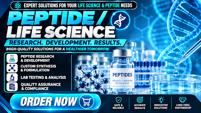 design a professional peptide research website or life science ecommerce store