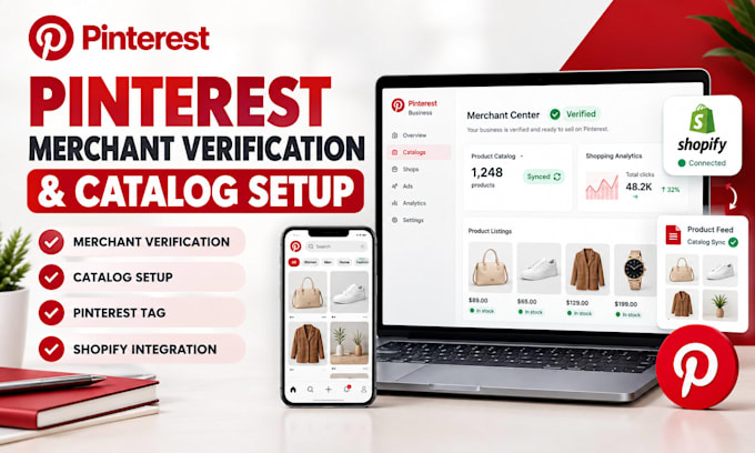 setup pinterest merchant verification, catalog and pin board tag