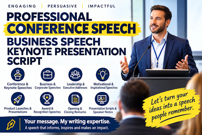 professional conference speech, business speech, keynote presentation script