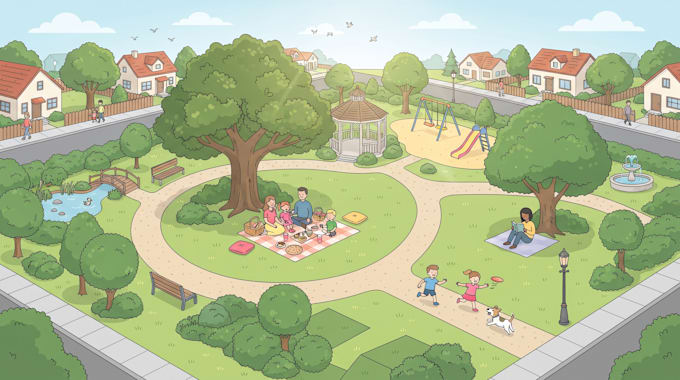 create cartoon vector map like where waldo