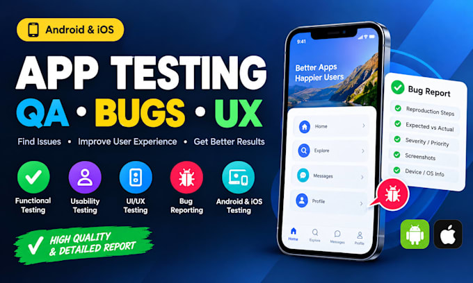 do app testing, mobile app testing and QA testing