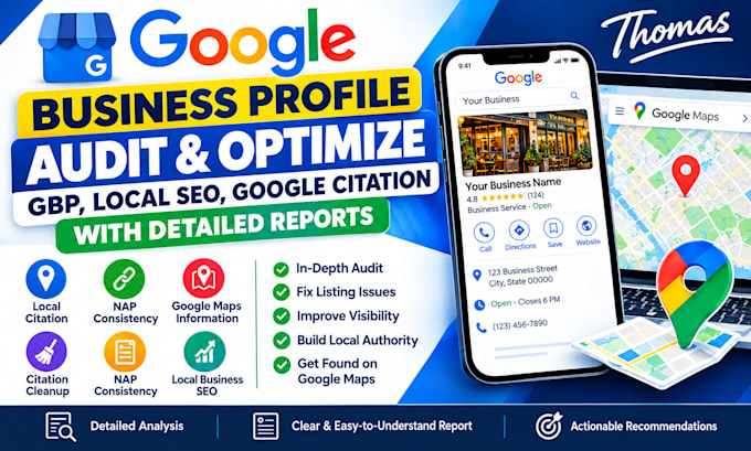 audit and optimize gbp, local SEO, google citation with detailed reports