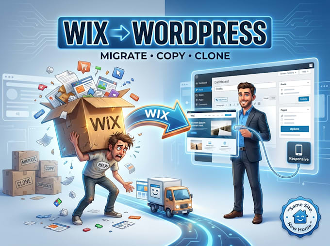 migrate wix to wordpress, duplicate, copy or clone website