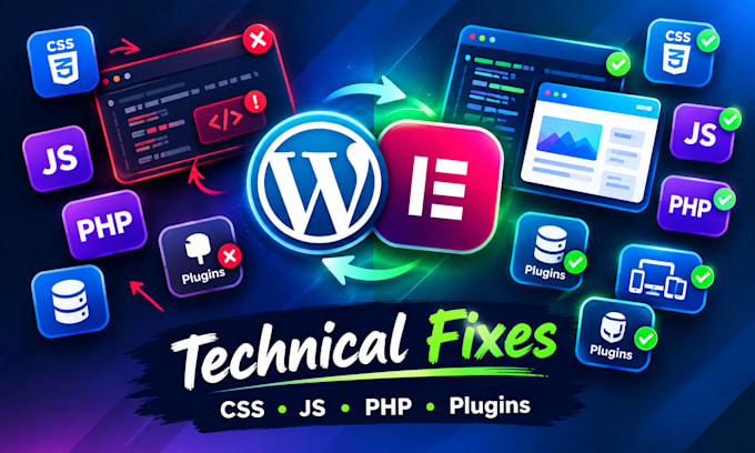 fix wordpress elementor bugs, errors, issues and layout