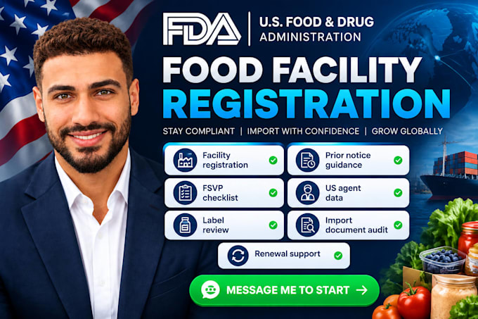 do fda food facility registration and import support