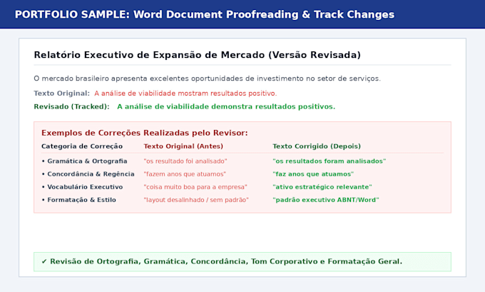 proofread and edit your brazilian portuguese text