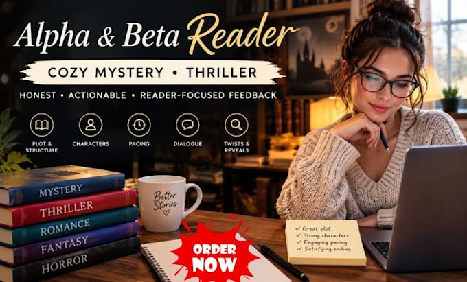 beta reader, alpha beta reader, cozy mystery beta, beta read horror thriller