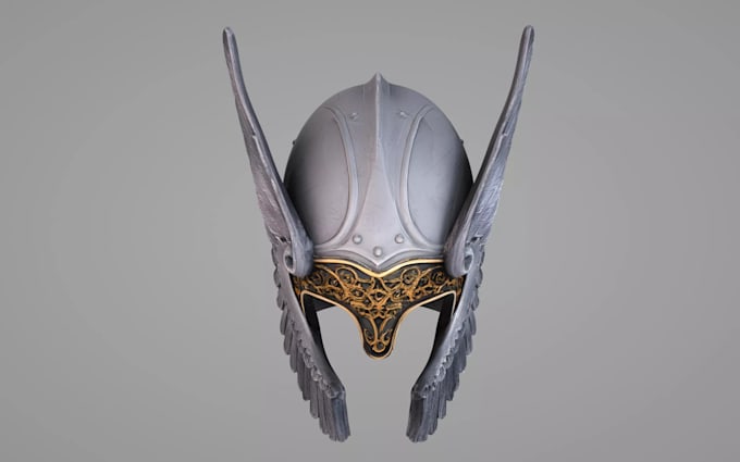 create custom 3d cosplay helmet stl cad and glb for 3d printing