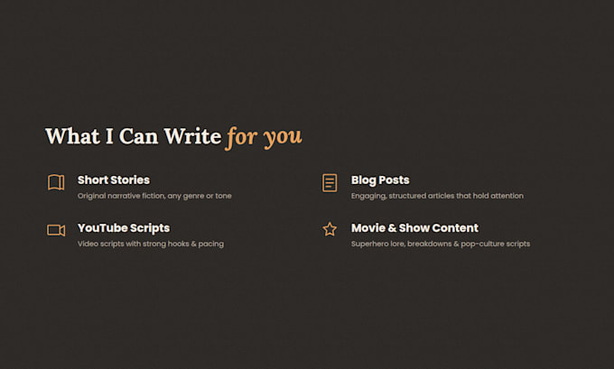 write stories that hook, whether you are reading or watching