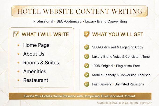 write professional website content for your hotel