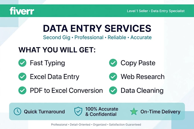 do bulk data entry excel work pdf to excel and fast typing