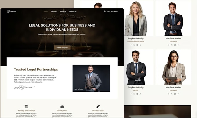 design attorney, lawyer and law firm wordpress website
