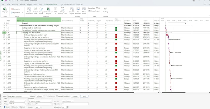consult on your construction project schedule and ms project questions