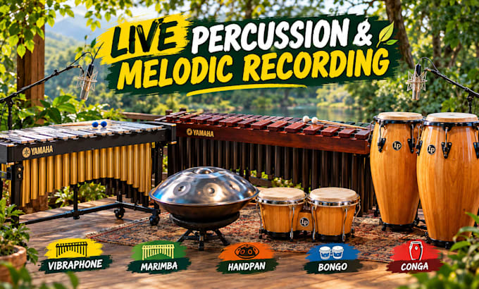 record professional vibraphone, marimba, handpan, bongo and conga