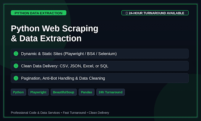 create a python script for web scraping and data extraction