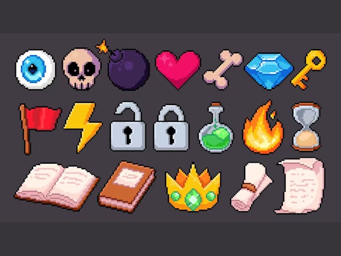 do pixel game art, minecraft skin, pixel game assets and 2d pixel art