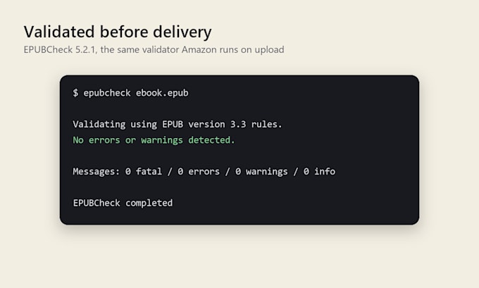 convert your word manuscript into a clean kindle epub with chapter navigation