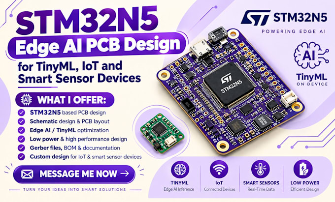design stm32n5 edge ai pcb design for tinyml, iot and smart sensor devices